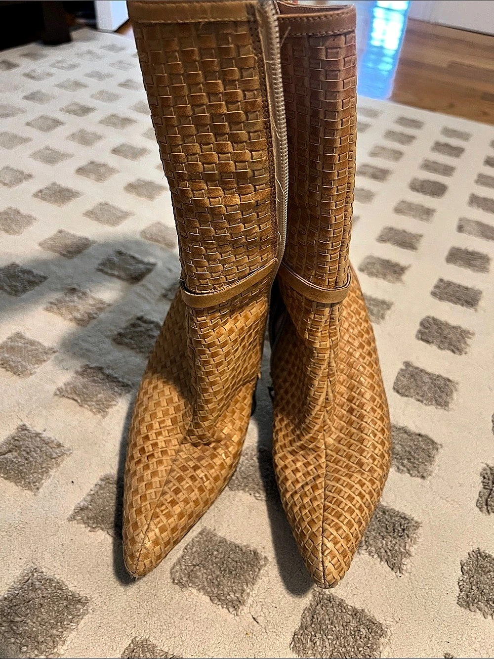 Ted Baker Woven Leather-Look Heeled Boots Brown EU 37